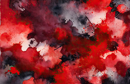 Ethereal Red Watercolor Abstraction background with Generative AI.の素材