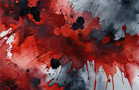 Ethereal Red Watercolor Abstraction background with Generative AI.の素材