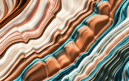 Abstract paint background by Peach Fuzz color with liquid fluid texture with Generative AI.の素材