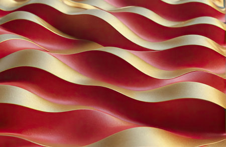 Red and Gold wave texture in Generative AI.の素材