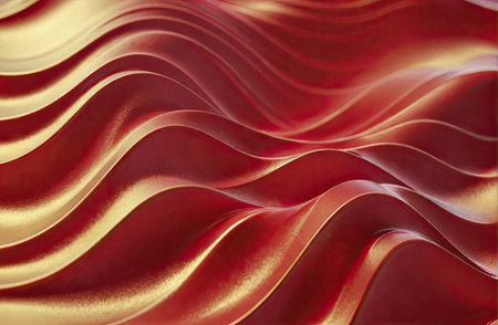 Red and Gold wave texture in Generative AI.の素材