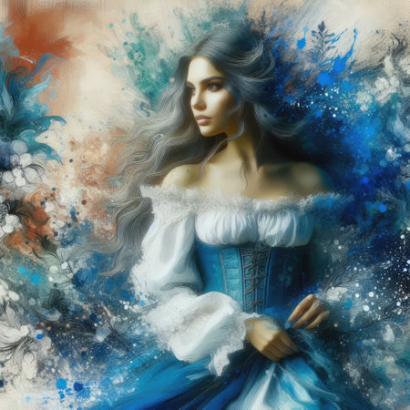 Ethereal Elegance beauty, A Dance of Colors and Emotions with Generative AI.の素材