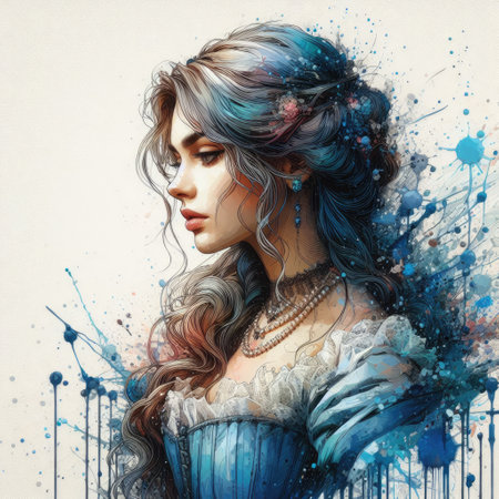 Ethereal Elegance beauty, A Dance of Colors and Emotions with Generative AI.の素材