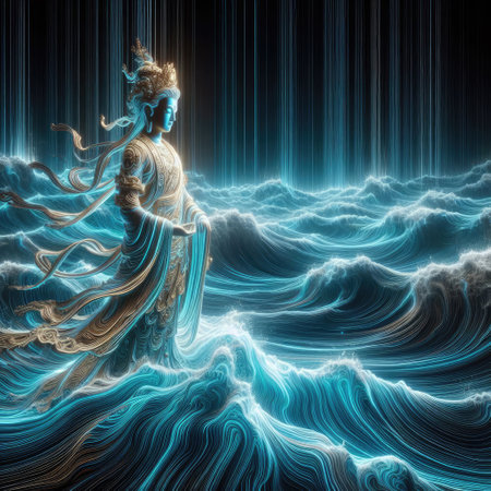 Mazu(the Chinese sea goddess) with Generative AI.の素材