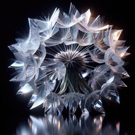 crystal dandelion with Generative AI.の素材