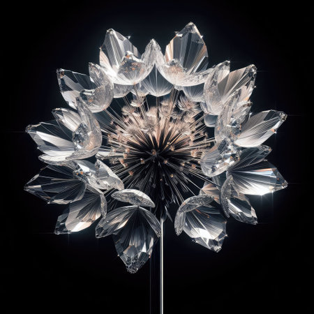 crystal dandelion with Generative AI.の素材