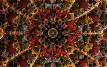 Kaleidoscopic Vision of Numbers and Colors with Generative AI.の素材