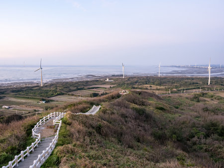 Offshore Wind Turbines Farm in Taiwan.の写真素材