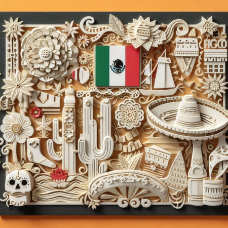 Happy cinco de mayo in Paper art with Generative AI.の素材