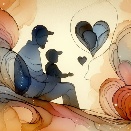Father's day in watercolr with Generative AI.の素材