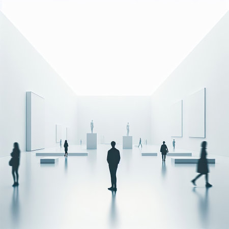 A Solitary Figure Amidst Minimalist Architecture with Generative AI.の素材