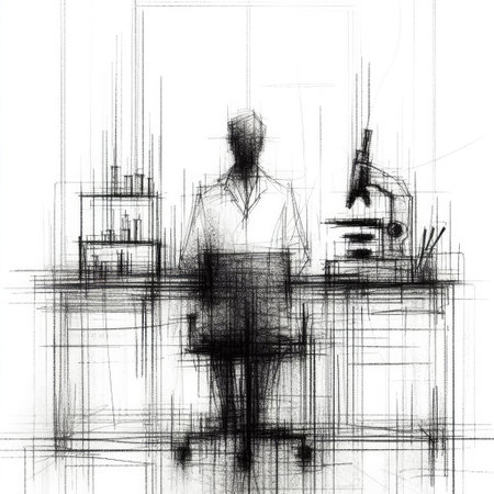 Sketch interior of laboratory with Generative AI.の素材