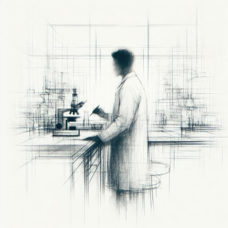 Sketch interior of laboratory with Generative AI.の素材