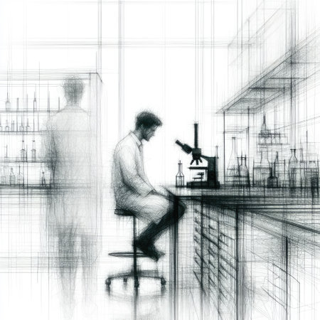 Sketch interior of laboratory with Generative AI.の素材