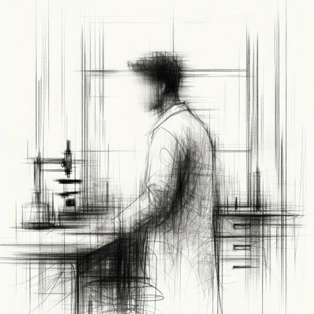 Sketch interior of laboratory with Generative AI.の素材