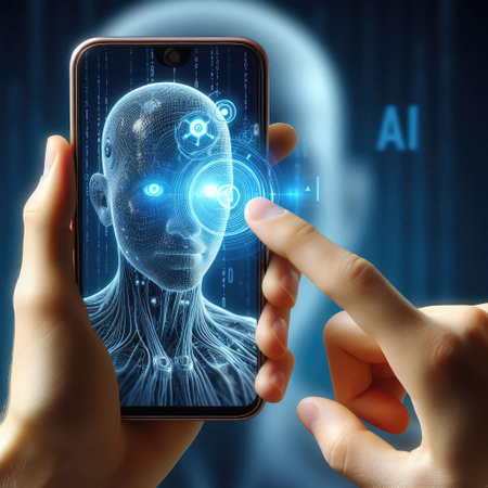 Artificial intelligence on mobile with Generative AI.の素材