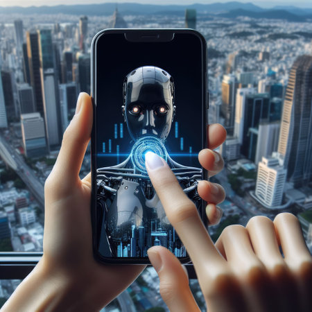 Artificial intelligence on mobile with Generative AI.の素材