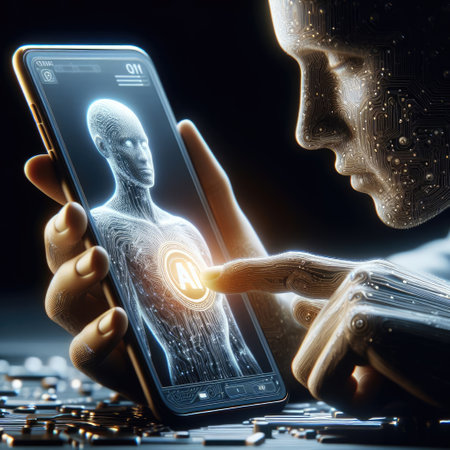 Artificial intelligence on mobile with Generative AI.の素材