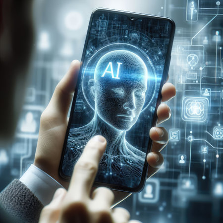 Artificial intelligence on mobile with Generative AI.の素材