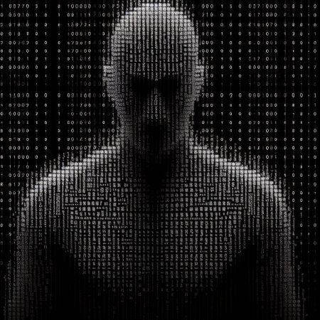 Hacker in dark digital background with Generative AI.の素材