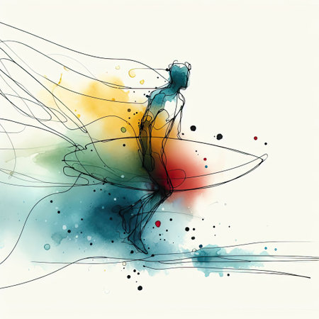 the surfers with hand drawn in Generative AI.の素材
