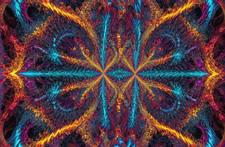 variety pulse waves Polygon mirrors within mirrors with Generative AI.の素材