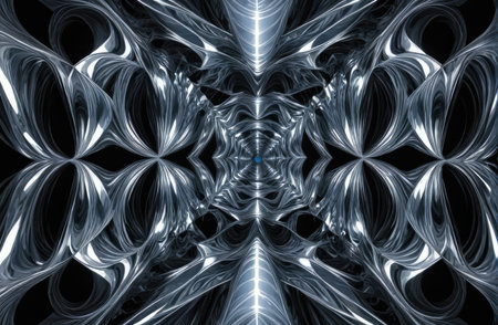 variety pulse waves Polygon mirrors within mirrors with Generative AI.の素材