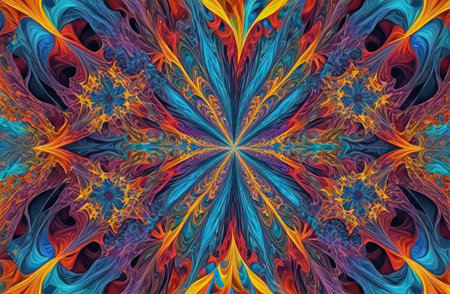 variety pulse waves Polygon mirrors within mirrors with Generative AI.の素材