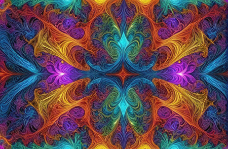 variety pulse waves Polygon mirrors within mirrors with Generative AI.の素材