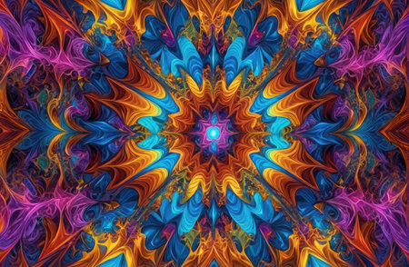 variety pulse waves Polygon mirrors within mirrors with Generative AI.の素材