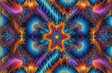 variety pulse waves Polygon mirrors within mirrors with Generative AI.の素材