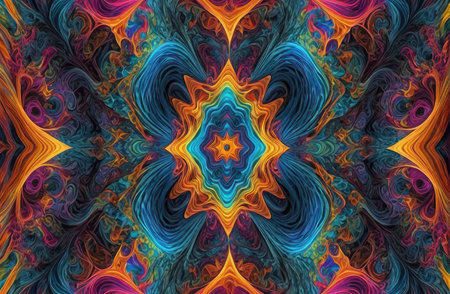 variety pulse waves Polygon mirrors within mirrors with Generative AI.の素材