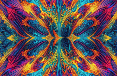 variety pulse waves Polygon mirrors within mirrors with Generative AI.の素材