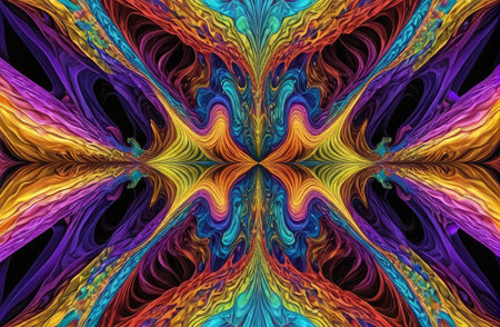 variety pulse waves Polygon mirrors within mirrors with Generative AI.の素材