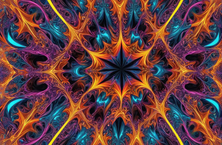 variety pulse waves Polygon mirrors within mirrors with Generative AI.の素材