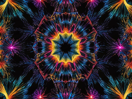 variety pulse waves Polygon mirrors within mirrors with Generative AI.の素材