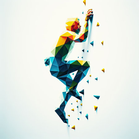 sport climbing with triangles in Generative AI.の素材