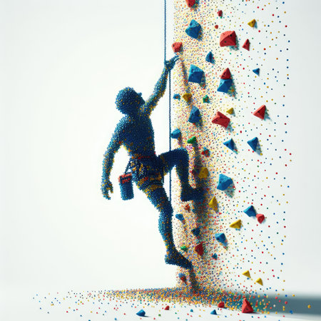 sport climbing with triangles in Generative AI.の素材