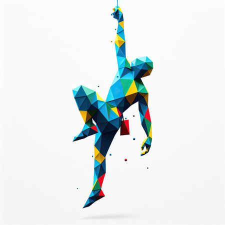 sport climbing with triangles in Generative AI.の素材