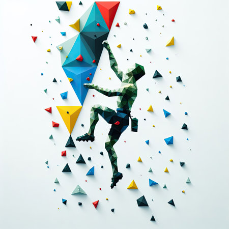 sport climbing with triangles in Generative AI.の素材