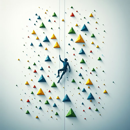 sport climbing with triangles in Generative AI.の素材