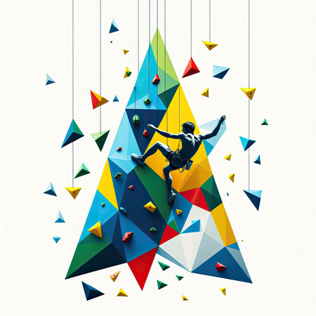 sport climbing with triangles in Generative AI.の素材