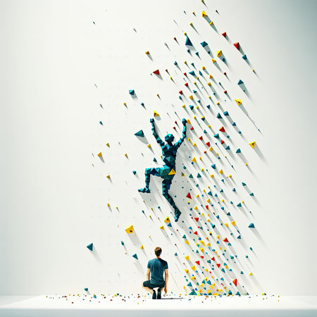 sport climbing with triangles in Generative AI.の素材