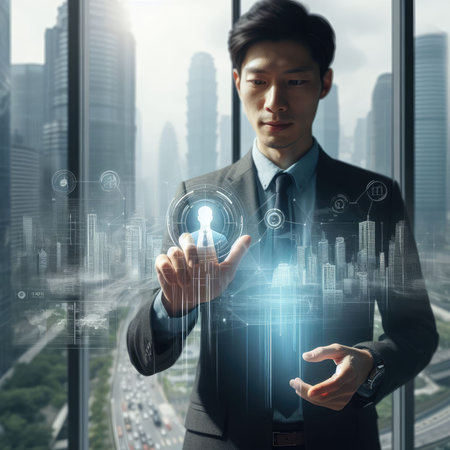 Interacting with Futuristic Holographic Interface with Generative AI.の素材