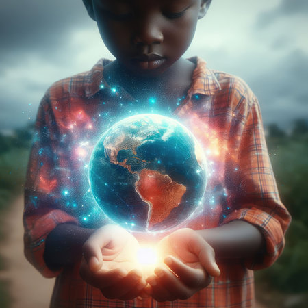 Protecting the Earth starts at a young age with Generative AI.の素材