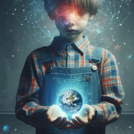 Protecting the Earth starts at a young age with Generative AI.の素材