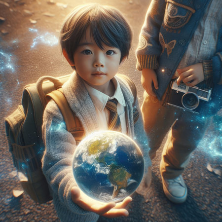 Protecting the Earth starts at a young age with Generative AI.の素材