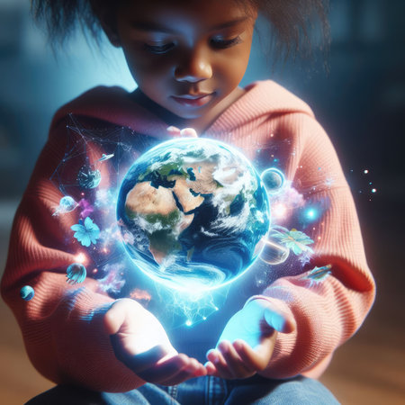 Protecting the Earth starts at a young age with Generative AI.の素材