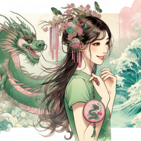 Girl in Dragon boat Festival with Generative AI.の素材