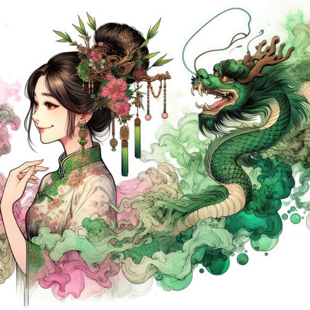 Girl in Dragon boat Festival with Generative AI.の素材